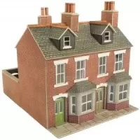 PO261 00/H0 Scale Terraced Houses in Red Brick