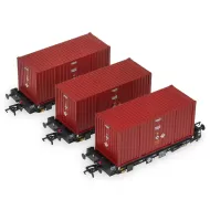 ACC2097 Set of 3 PFA 2 Axle Container Flat Wagons - DRS LLNW - 2031 Container Pack 5
