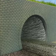 Rustic Grey Double Tunnel Portal (N Gauge)